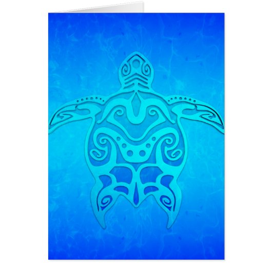 Blue Tribal Turtle Cards (Front)
