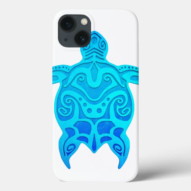 Blue Tribal Turtle Case-Mate iPhone Case (Back)