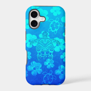 Blue Tribal Turtle iPhone 17 Case