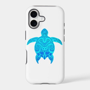 Blue Tribal Turtle iPhone 17 Case