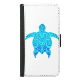 Blue Tribal Turtle Samsung Galaxy S5 Wallet Case