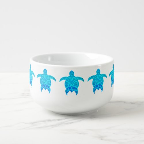 Blue Tribal Turtle Soup Mug