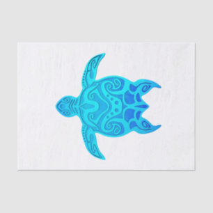 Blue Tribal Turtle Tissue Paper