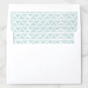 Blue tribal zig-zag pattern envelope liner