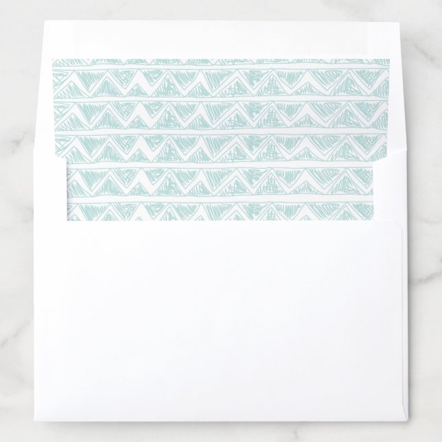 Blue tribal zig-zag pattern envelope liner (In Envelope)