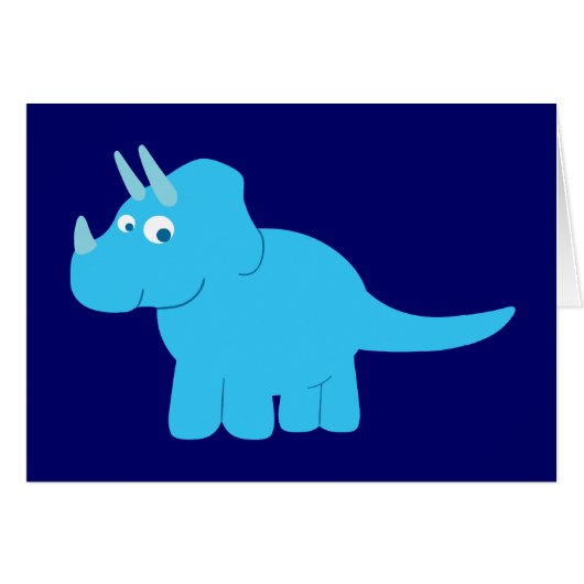 Blue Triceratops Dinosaur Cards (Front Horizontal)