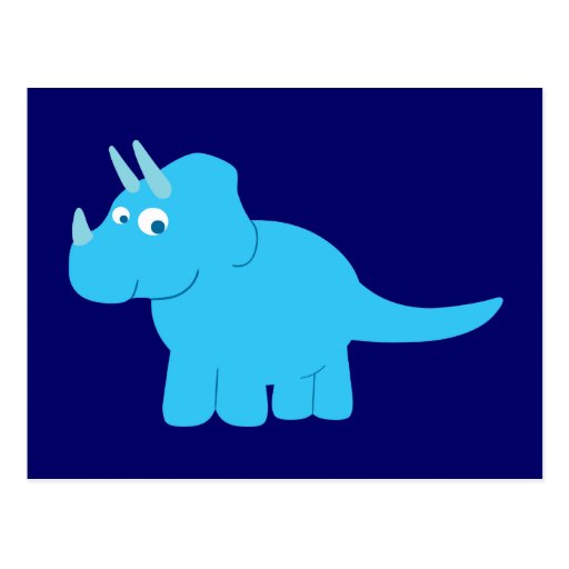 Blue Triceratops Dinosaur Postcard | Zazzle