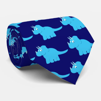 Blue Triceratops Dinosaur Tie