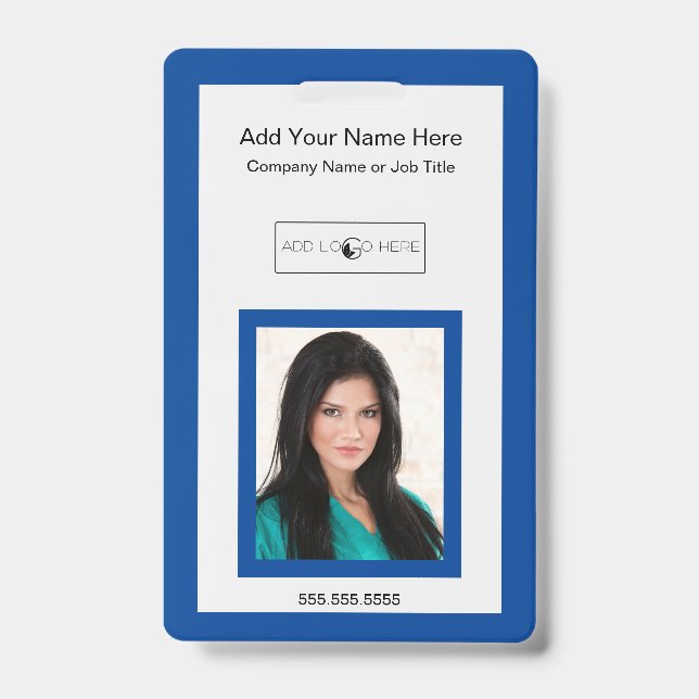 Blue trim add photo logo identification badge (Front)