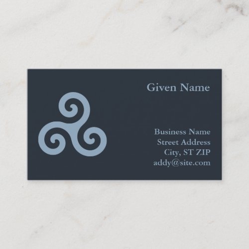 Blue Triskelion Business Card