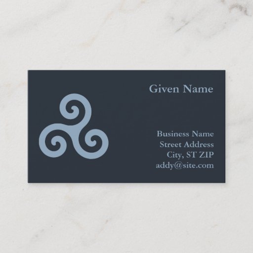 Customizable Blue Triskelion Business Card Template