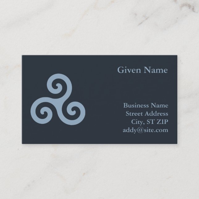 Blue Triskelion Business Card (Front)