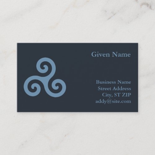 Blue Triskelion Business Card