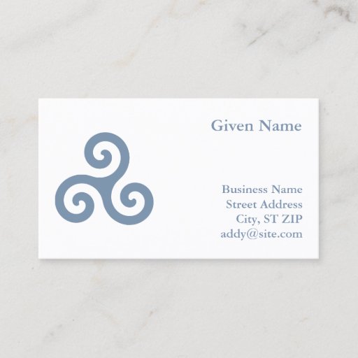 Customizable Blue Triskelion Business Cards