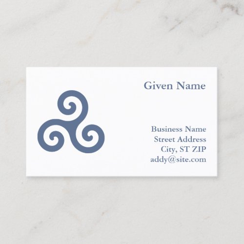 Blue Triskelion Business Card