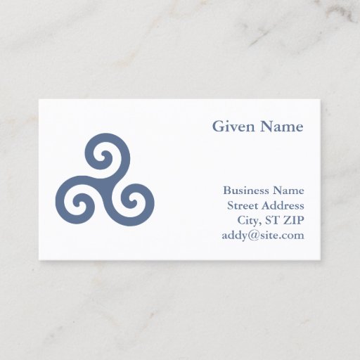 Customizable Blue Triskelion Business Card