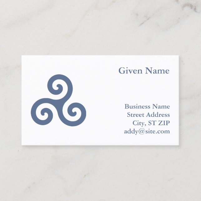 Blue Triskelion Business Card (Front)