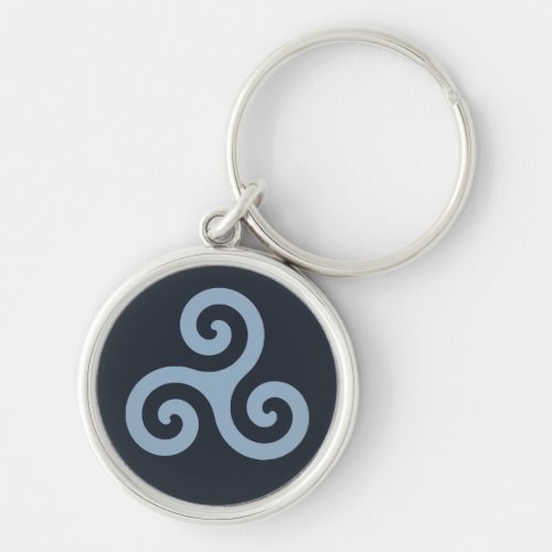 Blue Triskelion Keychain