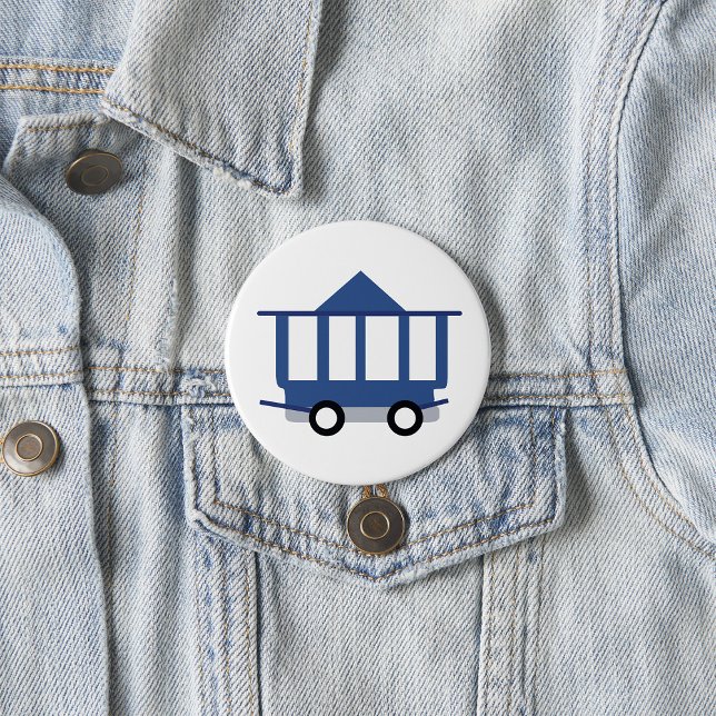 Blue Trolley Car Icon Vintage Railway Wagon Button (Creator Uploaded)