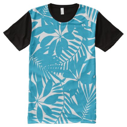 Blue tropical All-Over-Print shirt