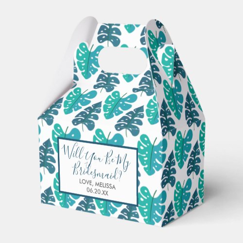 Blue Tropical Beach Will You Be My Bridesmaid Favor Boxes