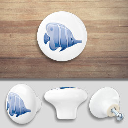 Blue Tropical Fish Cartoon Cabinet Knob Door Pull