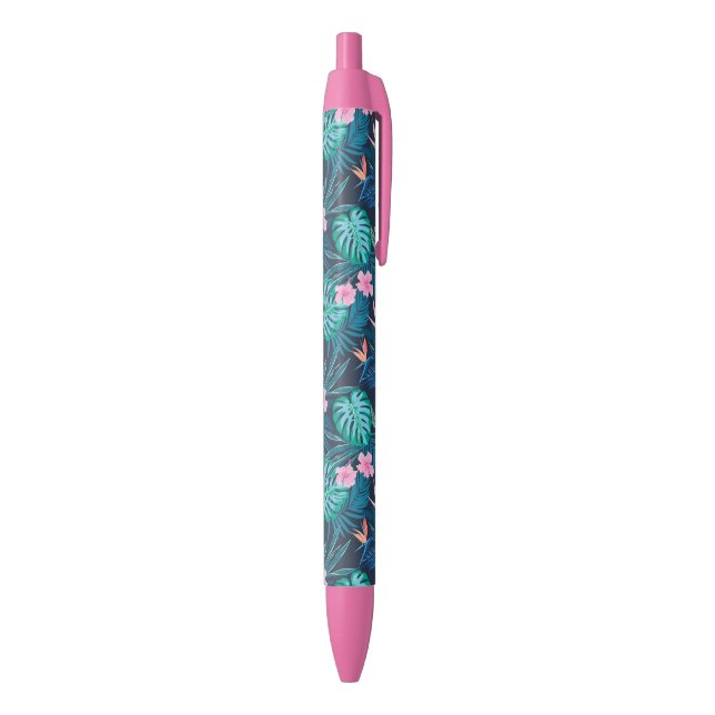 Blue Tropical Flower Garden Pattern Pen (Bottom (Vertical))