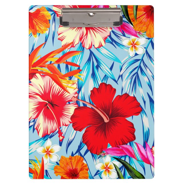 Blue Tropical hibiscus flowers   Bath Mat Clipboard (Front)