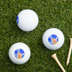 Blue Tropical Island Yellow Dog Golf Balls