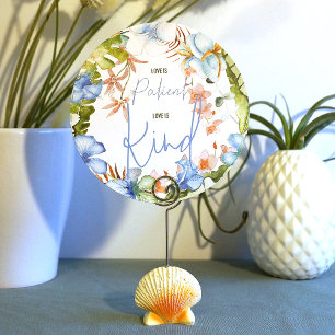 Blue Tropical Love is Patient Wedding Sign Invitation