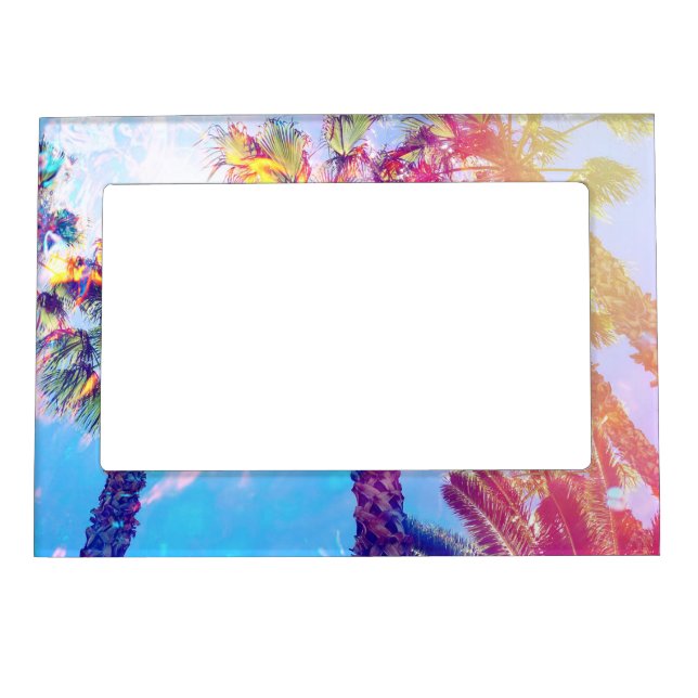 Blue Tropical Palm Tree Magnetic Frame (Front)