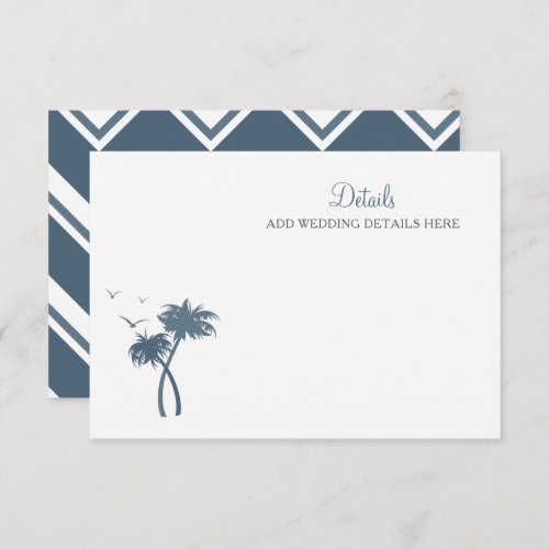 Blue Tropical Palm Tree Wedding Enclosure Card