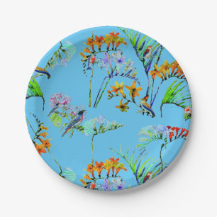 Blue Tropical Paradise Paper Plates