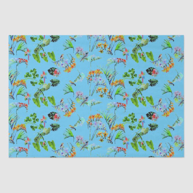 Blue Tropical Paradise  Tissue Paper (Front)