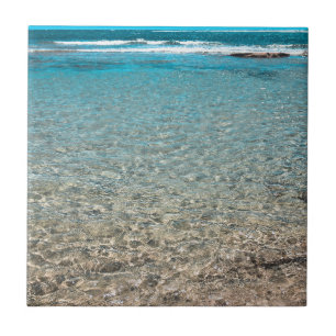 Blue Tropical Sea Beach Ceramic Tile