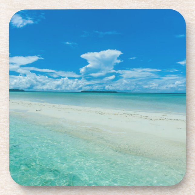 Blue tropical seascape, Palau Beverage Coaster (Front)