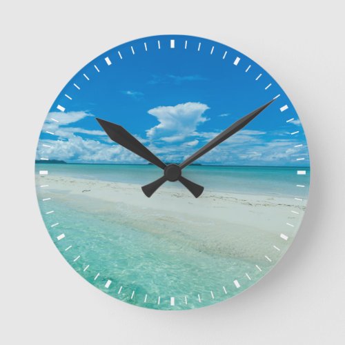 Blue tropical seascape Palau Round Clock