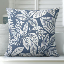 Blue Tropical Throw Pillow