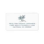 Blue Tropical Twin Palm Trees Rsvp Address Labels at Zazzle