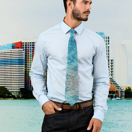 Blue Tropical Water Neck Tie