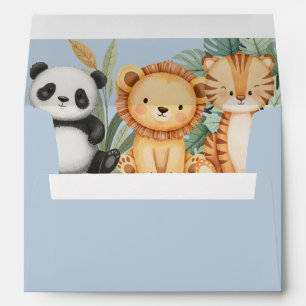 Blue Tropical Wild One Jungle Safari Animals Envelope