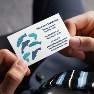 Blue Trout Fish Fishing Themed Business Card
