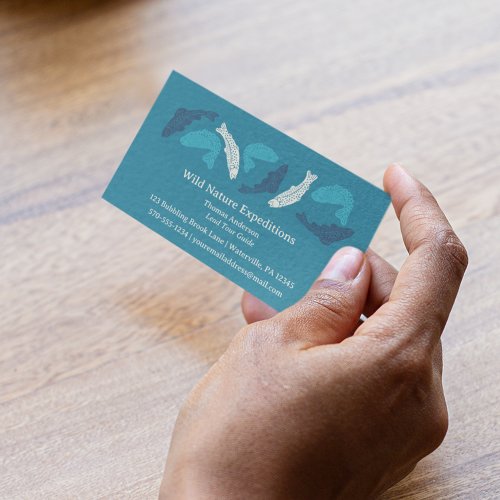 Blue Trout Fish Fishing Themed Business Card