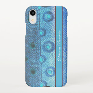 Blue Trout fish vintage watercolor pattern  iPhone XR Case