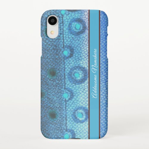 Blue Trout fish vintage watercolor pattern  iPhone XR Case