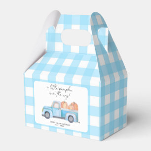 Blue Truck A Little Pumpkin Fall Baby Shower Favor Boxes