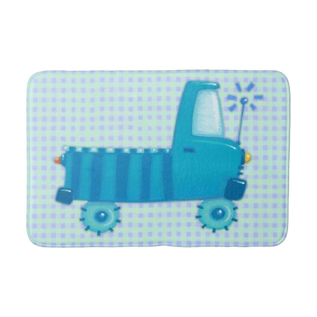 Blue Truck Bathroom Mat (Front)