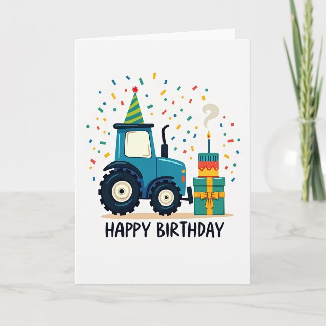 Blue Truck Birthday Card (Front)