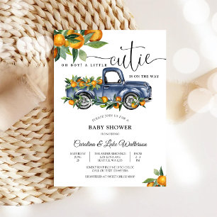 Blue Truck Cutie Baby Shower Invitation
