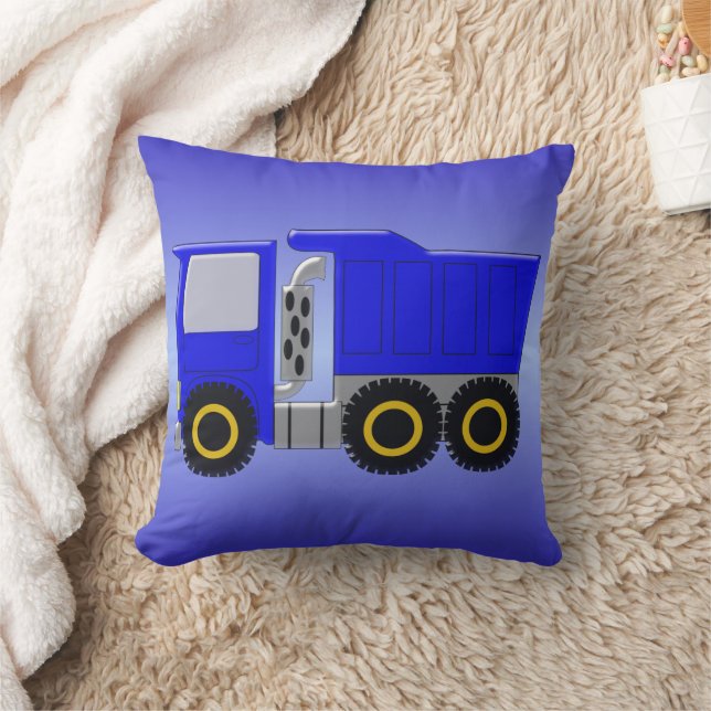 Blue Truck Design Throw Pillow (Blanket)